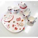 KIT TEIERA GATTO "MONEYMAO" "MANEKI NEKO" IN CERAMICA