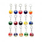 SET 15 PEZZI DI PORTACHIAVI PALLA PALLINA NUMERATE BILIARDO PORTA CHIAVE KEYCHAINS PORTAFORTUNA