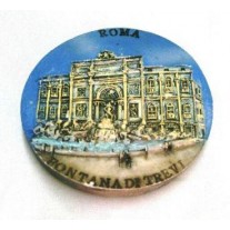 Calamita Magnete Resina"ROMA P.TONDO FONTANA DI TREVI"Fridge Magnet Souvenir