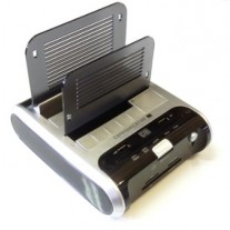 Dual Docking Station per HDD SATA 3.5"&2.5" ; Sim Reader ; Flash Card Reader ; USB Hub 2.0  WS-UEC320D2