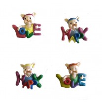 Calamita Magnete Frigo Fridge Magnets MAIALINO ALFEBETO