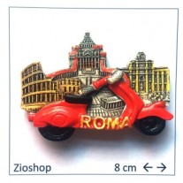 Calamita Magnete Frigo Fridge Magnets  ROMA - MOTORINO E TRE PAESSAGGI