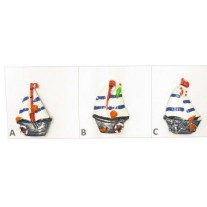 12x Calamita Frigo Magnete Resina "BARCA A VELA MARINARA VELIERO " Fridge Magnet