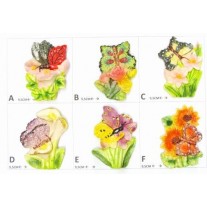 Calamita Magnete Frigo Fridge Magnets Calamita Magnete ARTIGIANALE IN GESSO BASSORILIEVO FARFALLA PIANTA VASI FIORI