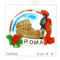 12 x Calamita Frigo Magnete Souvenir "ROMA- COLOSSEO GLADIATORE CON ROSA" Fridge Magnet SOUVENIR Italy