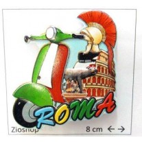 12 x Calamita Frigo Magnete Souvenir "ROMA PRINT MOTO LUPA CAPITOLINA COLOSSEO" Fridge Magnet From Italy