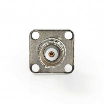 CONNETTORE COASSIALE BNC FEMMINA A SALDARE PANNELLO FLANGIA 4 FORI 
