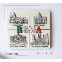 Calamita Frigo Magnete Souvenir Roma 4 Monumenti Fridge Magnet Italy Rome