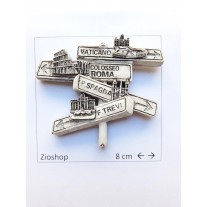 Calamita da Frigo Magnete Souvenir Roma Cartello Indicazioni 4 Monumenti Fridge Magnet Rome Italy