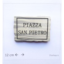 Calamita Magnete Frigo Souvenir Roma Targa PIAZZA SAN PIETRO Italy Rome Fridge Magnets