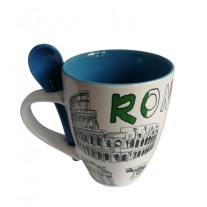 Tazza Mug con il cucchiaino Souvenir Ricordi Roma 4662