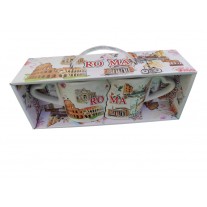 IDEA REGALO Tazza Tazze Coppia in Love Souvenir Ricordo Romantico Roma 'LOVE IN THE AIR' 5678