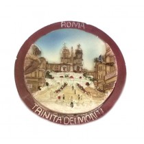 Calamita Magnete Resina"ROMA TONDO R.PIAZZA DI SPAGNA"Fridge Magnet Souvenir 