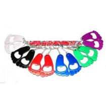 Set di 12 Portachiavi Apribottiglia "PIEDONE" colori vari. Sped.Corr.Esp.