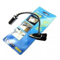 Lampada  Basso consumo 1 Led bianco,  con Pinza per Lettori Notturni, E-Reader, Kindle, Studio, Letto, Viaggi, Tablet, Computer Portatili 