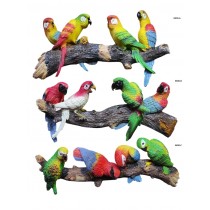 Statuine 4 PAPPAGALLi SU RAMO Decorazione Casa Giardino