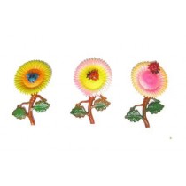 CALAMITA MAGNETE IN PLASTICA COCCINELLA SU GIRASOLE;FRIDGE MAGNET SUNFLOWER