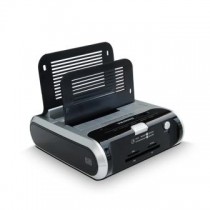 Dual Docking Station per HDD SATA 3.5"&2.5" ; Sim Reader ; Flash Card Reader ; USB Hub 2.0  WS-UEC320D2