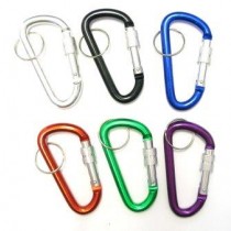 SET DA 12 PEZZI DI PORTACHIAVI Moschettoni Classici Portachiavi in Alluminio Forma D GRANDE CON VITE DI BLOCCO