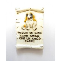 Calamita Magnete Frigo Pergamena Cane Amico Proverbi;Fridge Magnets Dog Series Italy 
