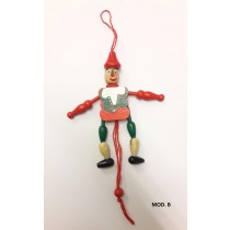 BURATTINO PICCOLO IN LEGNO E SPAGO PINOCCHIO IDEA REGALO BOMBONIERA DA 13cm CIRCA