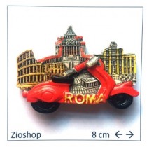 Calamita Magnete Frigo Fridge Magnets  ROMA - MOTORINO E TRE PAESSAGGI