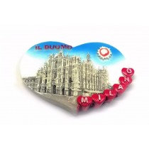Calamita Magnete Souvenir Cuore Milano Duomo . Souvenir fridge magnets Italy