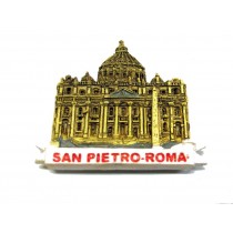 Calamita Magnete Resina "ROMA VATICANO NASTRO BIANCO" Fridge Magnet Souvenir 