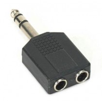 ADATTATORE JACK AUDIO 6.35 M / 2x 6.35mm F