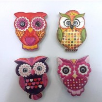 CALAMITA MAGNETE FRIGO RESINA PORTAFORTUNA GUFO RILIEVO