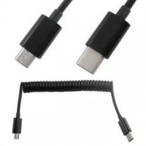 CAVO SPIRALE SPIRALATO ADATTATORE USB TYPE-C 3.1 M A MICRO USB