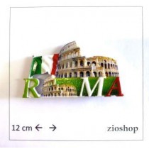 Souvenir  From Italy Rome Calamita Frigo Fridge Magnets  ROMA- COLOSSEO BANDIERA PRINT STYLE  