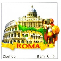 12 x Calamita Frigo Magnete Resina "ROMA- COLOSSEO GLADIATORE VATICANO  PRINT STYLE" Fridge Magnet  From Italy