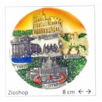 12 x Calamita Frigo Magnete Souvenir "ROMA PIATTO TRAMONTO 5 MERAVIGLIE  " Fridge Magnet  From Italy
