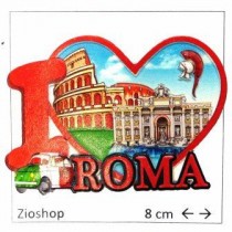12 x Calamita Frigo Magnete Souvenir "ROMA I LOVE ROMA PRINT COLOSSEO TREVI" Fridge Magnet  From Italy