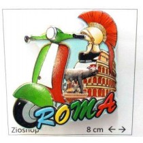 12 x Calamita Frigo Magnete Souvenir "ROMA PRINT MOTO LUPA CAPITOLINA COLOSSEO" Fridge Magnet  From Italy