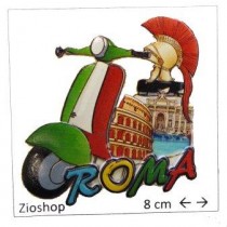 12 x Calamita Frigo Magnete Souvenir "ROMA PRINT MOTO COLOSSEO TREVI" Fridge Magnet  From Italy