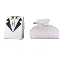 Scatolina Portaconfetti Scatola Bomboniera Segnaposto Matrimonio Nozze Abito Sposa Sposo