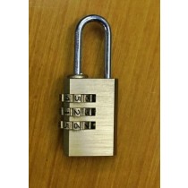 Lucchetto a Combinazione  3 Cifre, Corpo Ottone Massiccio, Cassa E Ingranaggi in Ottone Massiccio, Arco Acciaio Cementato, per Armadietti Palestra, Borse, Sacche, Cassette Sicurezza