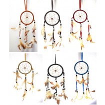 Acchiappasogni Colorato Con Piume Fatto a mano Stile Indios 04032 9cm 6 colori 