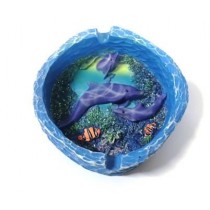 POSACENERE IN RESINA DIPINTA A MANO 2+1 DELFINO SOUVENIR MARE 77-8736