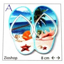 Calamita Magnete Frigo Fridge Magnets PRINT CIABATTINE MARE SOUVENIR