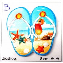 Calamita Magnete Frigo Fridge Magnets PRINT APERI CIABATTINE SOUVENIR MARE