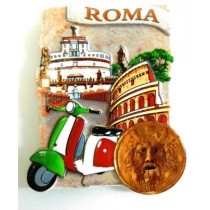 CALAMITA FRIGO MAGNETE SOUVENIR ITALIA ROMA BOCCA VERITà COLOSSEO CASTEL SANT'ANGELO FRIDGE MAGNETS
