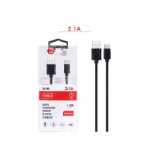 CAVO USB PER TYPE-C 1.5Mt NERO PER SMARTPHONE TABLET NOTEBOOK 2.1A