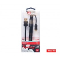 CAVO TPE USB MICRO 2.1A ELASTICO SPIRALATO 1,5Mt