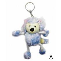 PORTACHIAVI PELUCHE BARBONCINO ROSA O CELESTE A SCELTA KEYCHAIN