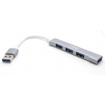 HUB SLIM 4 PORTE USB 2.0 & 3.0 SS COMBO ALUMINIUM