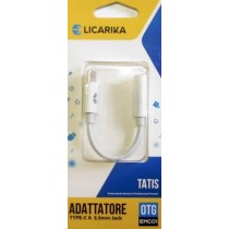 CAVO ADATTATORE CUFFIE AURICOLARI USB TIPO TYPE C MASCHIO A JACK 3.5 FEMMINA AUX