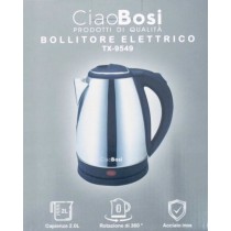 BOLLITORE ELETTRICO 1500W 2Lt 220V-240V ACCIAIO SCALDA BEVANDE TISANE THE'
